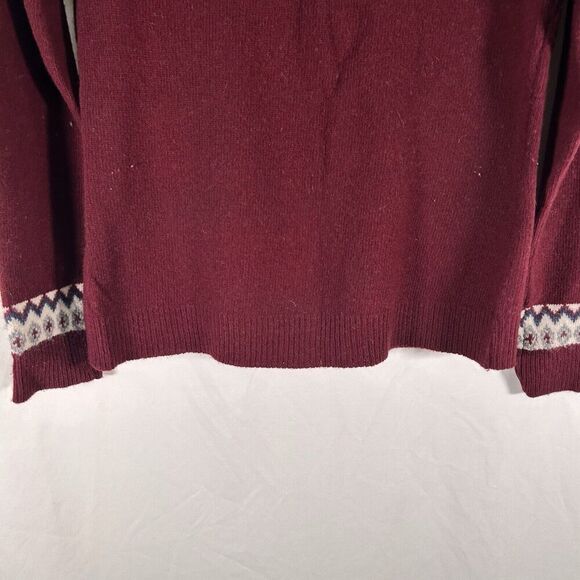 Telluride lambs Wool Cardigan Women's Medium Red White Knit Button Front - Picture 8 of 9